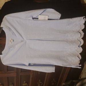 NWT Croft & Barrow Blue & White Stripe top